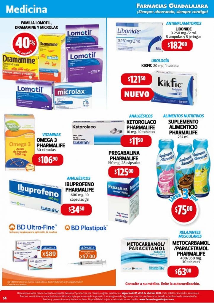 Folleto Farmacias Guadalajara Ofertas del Ahorro al 30 de abril 2022 30