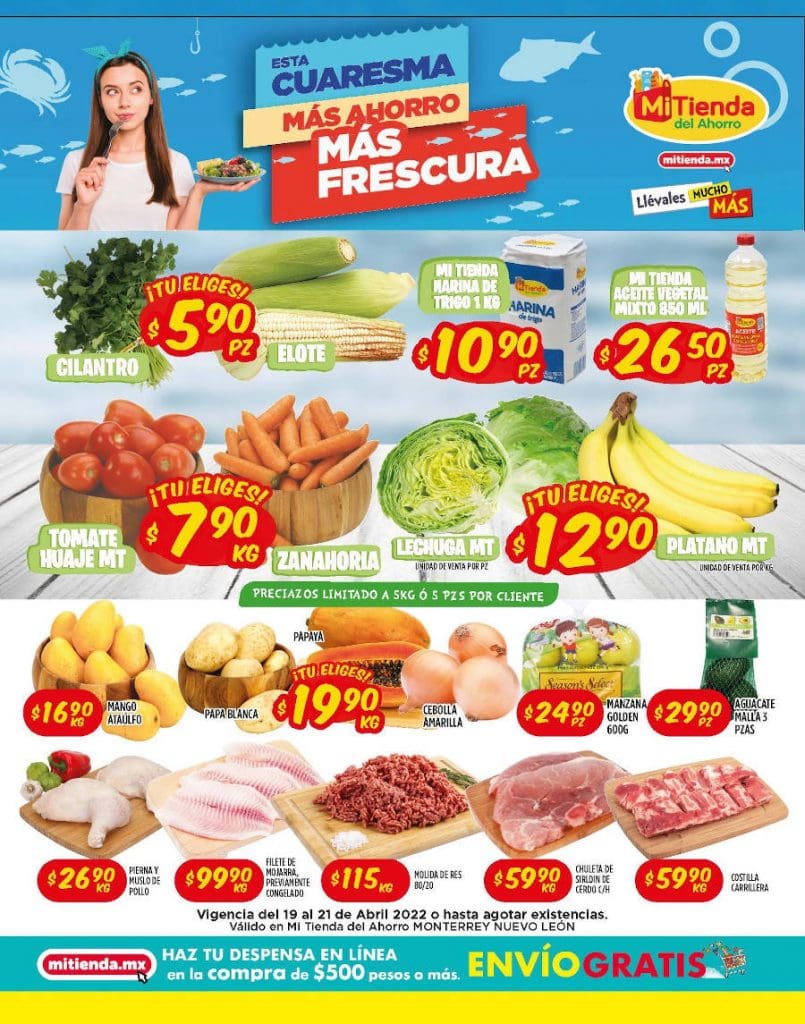 Ofertas Mi Tienda del Ahorro frutas y verduras del 19 al 21 de abril 2022