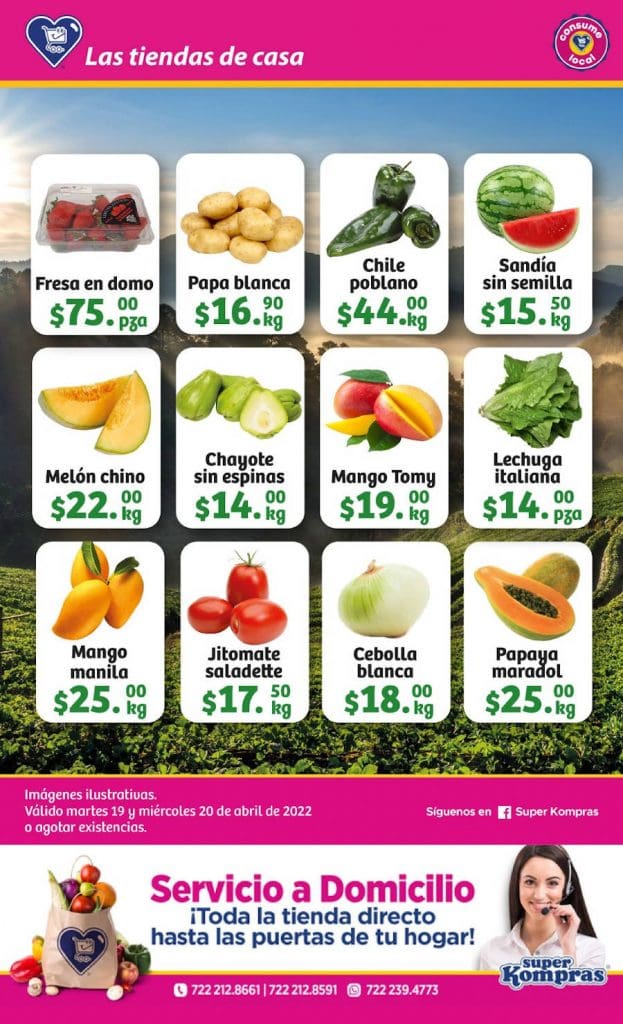 Ofertas Super Kompras frutas y verduras 19 y 20 de abril 2022 2