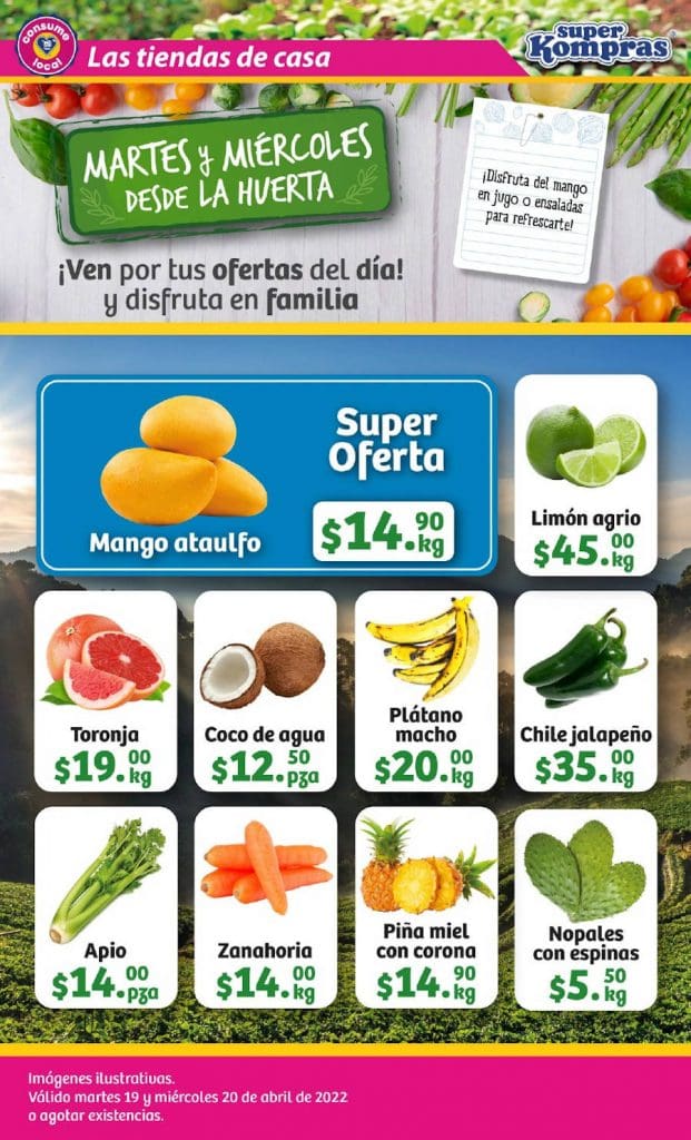 Ofertas Super Kompras frutas y verduras 19 y 20 de abril 2022 1