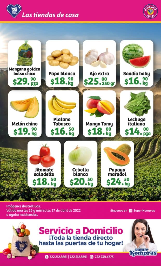 Ofertas Super Kompras frutas y verduras 26 y 27 de abril 2022 2