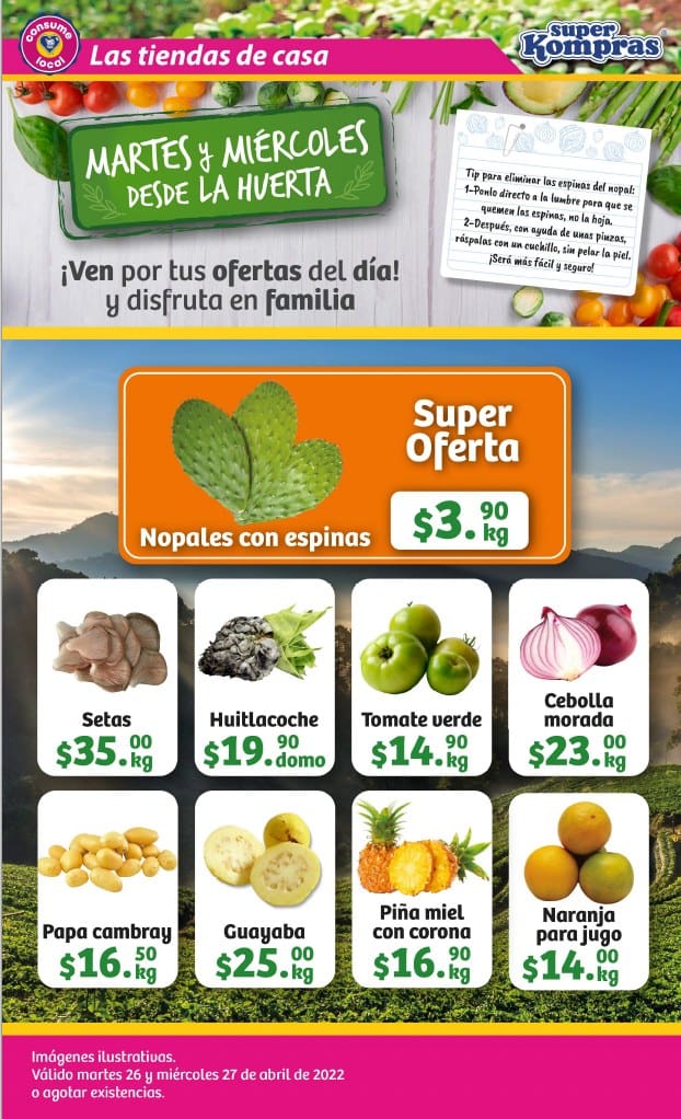 Ofertas Super Kompras frutas y verduras 26 y 27 de abril 2022 1