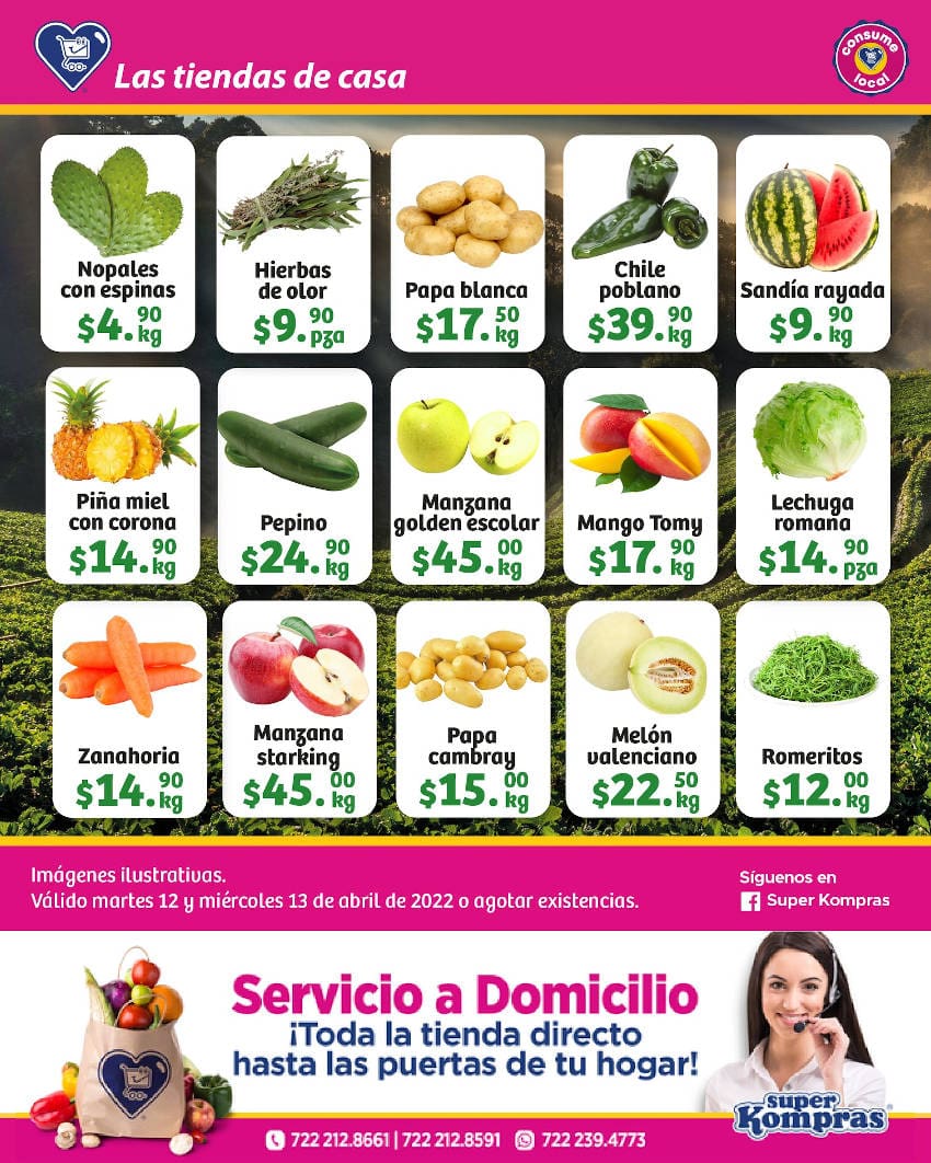 Ofertas Super Kompras frutas y verduras 12 y 13 de abril 2022 1