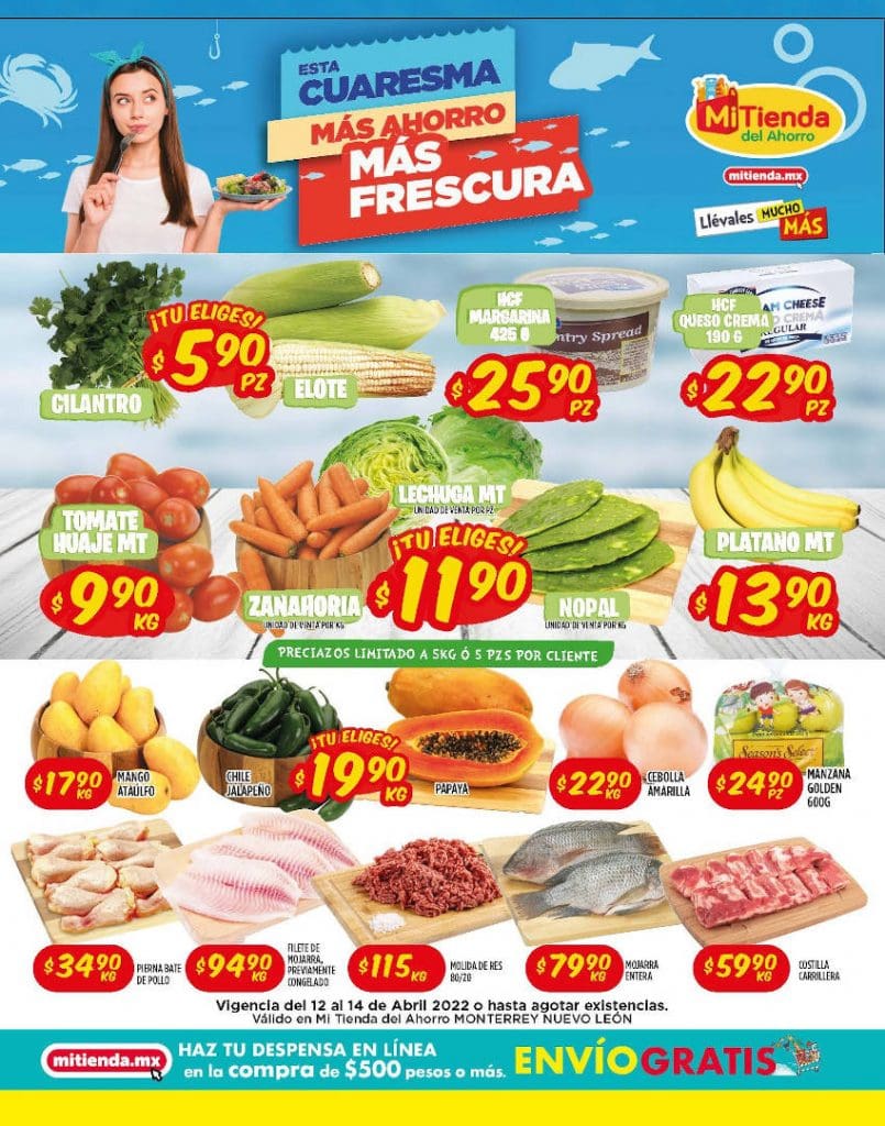 Frutas y Verduras Mi Tienda del Ahorro del 12 al 14 de abril 2022