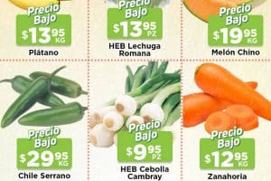 Ofertas HEB frutas y verduras del 31 de mayo al 6 de junio 2022