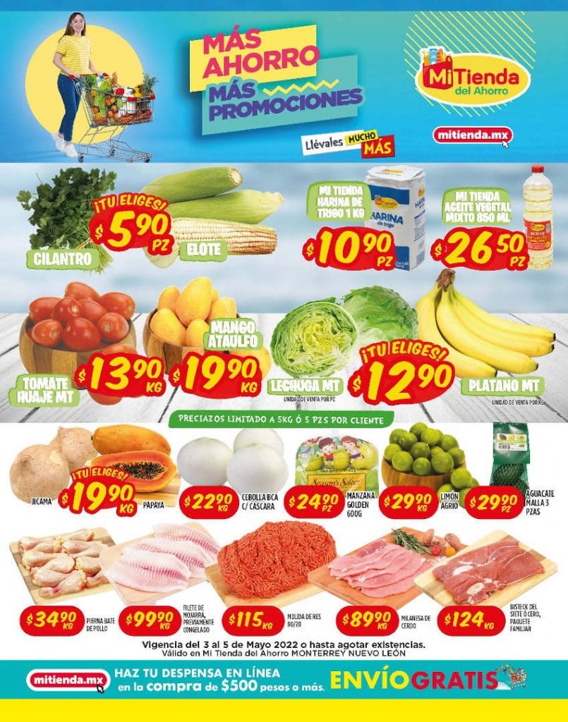 Frutas y Verduras Mi Tienda del Ahorro del 3 al 5 de mayo 2022