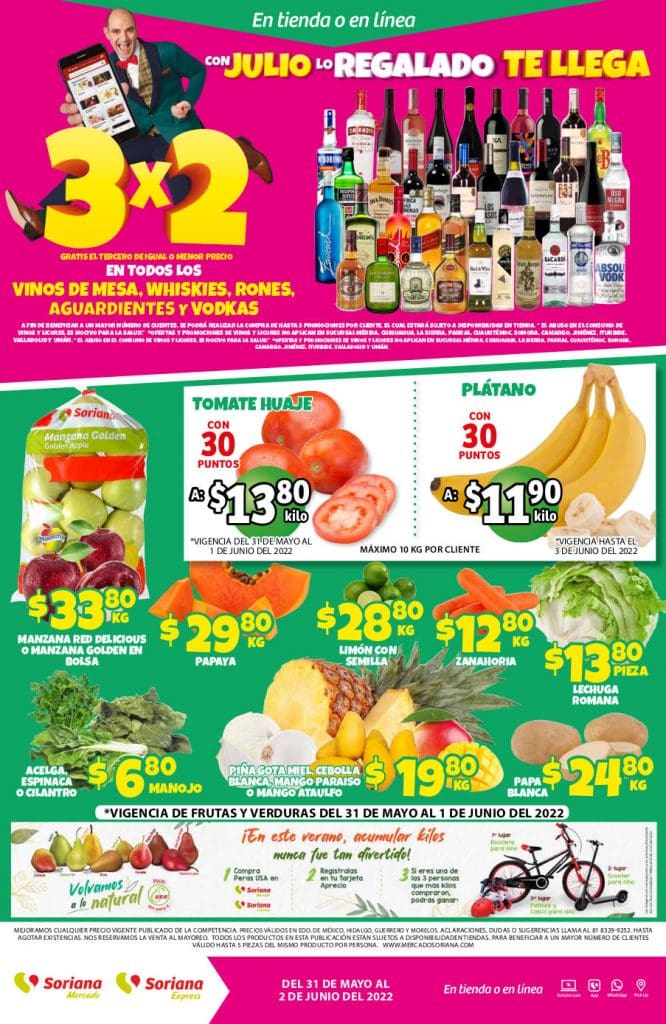 Ofertas Soriana Mercado frutas y verduras 31 de mayo y 1 de junio 2022 1
