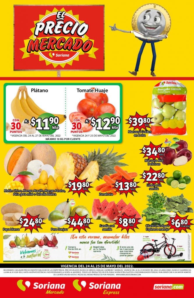 Ofertas Soriana Mercado frutas y verduras 24 y 25 de mayo 2022 1