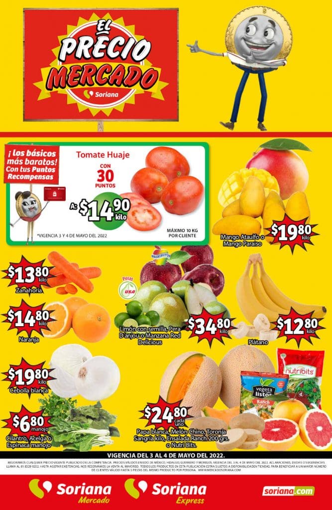 Ofertas Soriana Mercado frutas y verduras 3 y 4 de mayo 2022 5