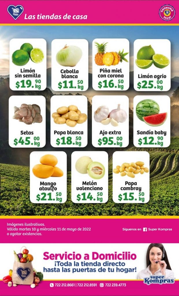 Ofertas Super Kompras frutas y verduras 10 y 11 de mayo 2022 2