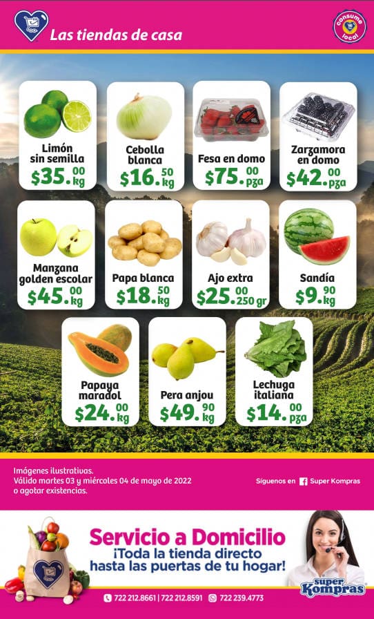 Ofertas Super Kompras frutas y verduras 3 y 4 de mayo 2022 2