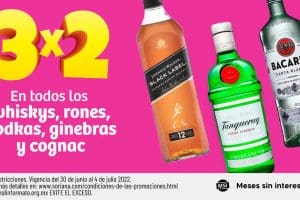 Julio Regalado 2022: 3×2 en whiskys, rones, vodkas, ginebras y cognac