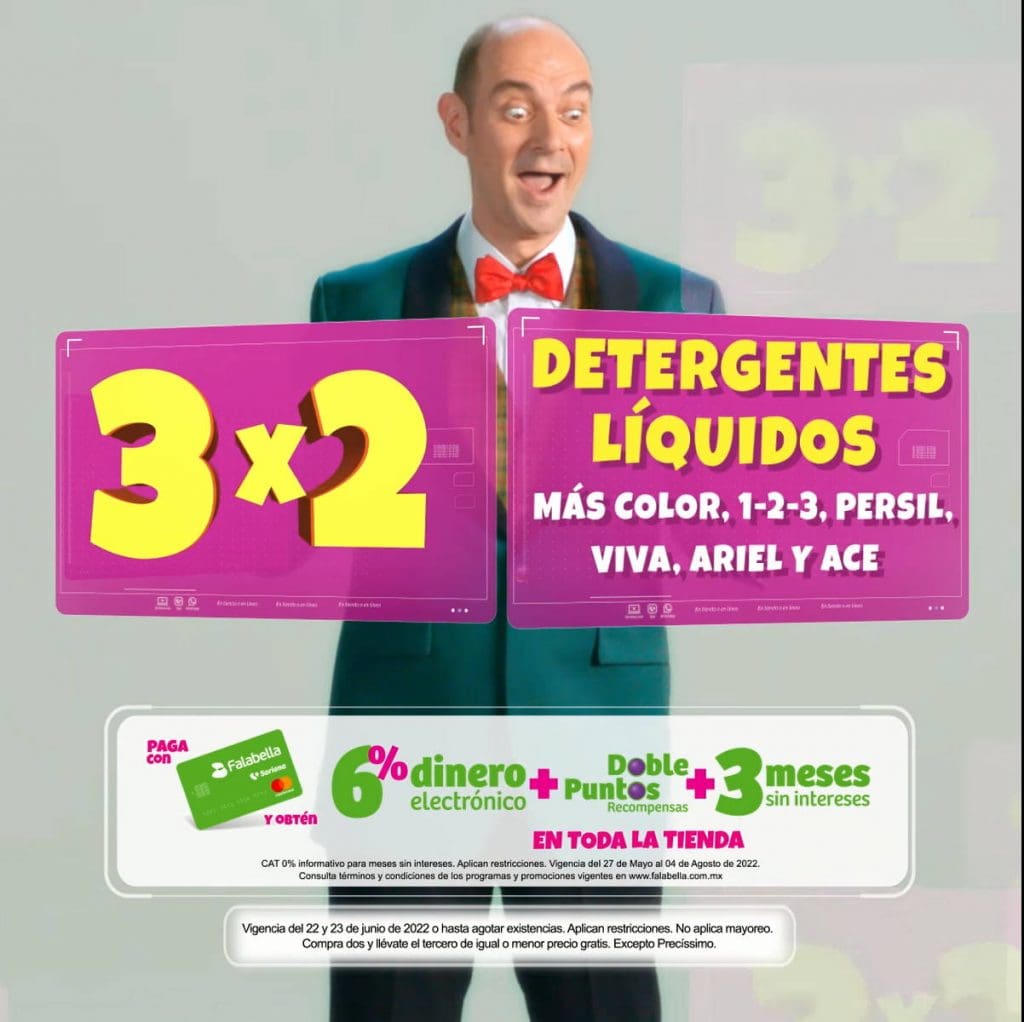 Julio Regalado 2022 Soriana: 3×2 en detergentes en polvo y líquidos 2