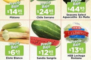Ofertas HEB frutas y verduras del 5 al 11 de julio 2022