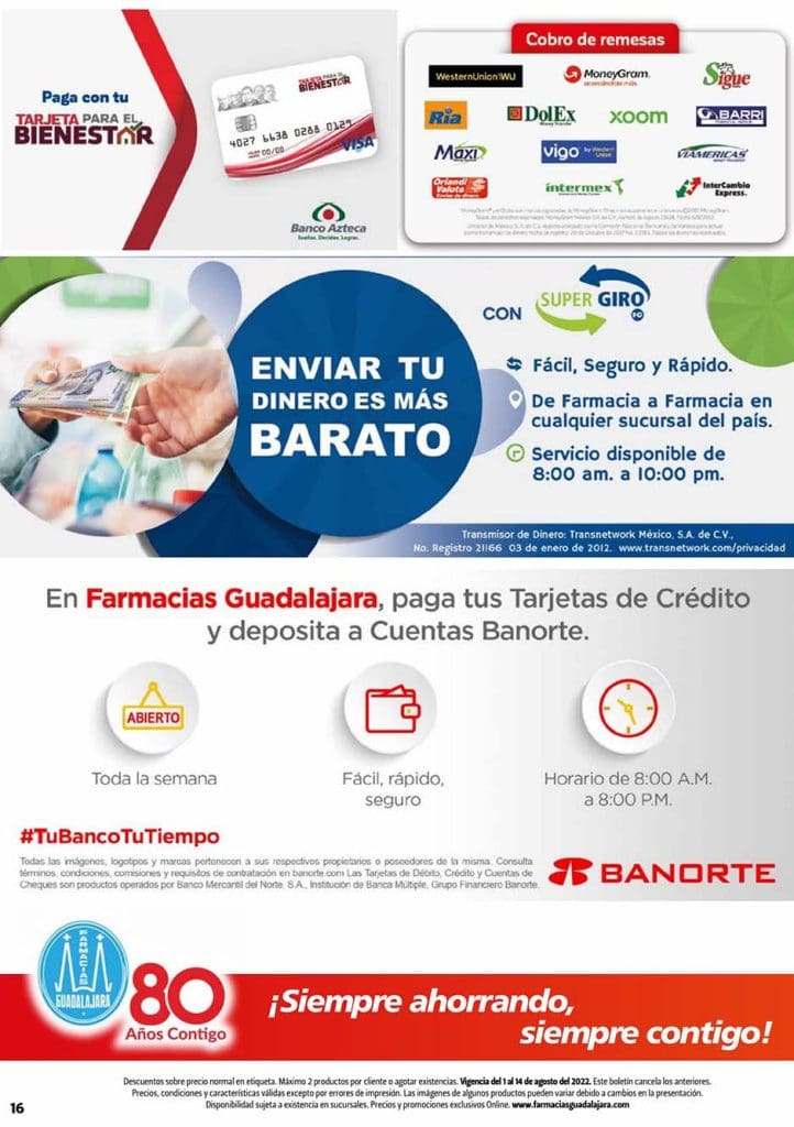 Folleto Farmacias Guadalajara ofertas del 1 al 14 de agosto 2022 16