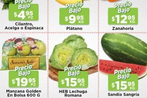 Ofertas HEB frutas y verduras del 30 agosto al 5 de septiembre 2022