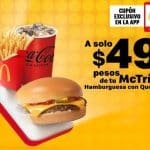 McDonald's: Combo McTrío mediano Hamburguesa con Queso por $49