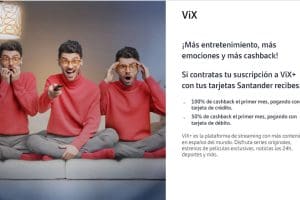 Santander: 100% de cashback en Vix+ primer mes con tarjeta de crédito