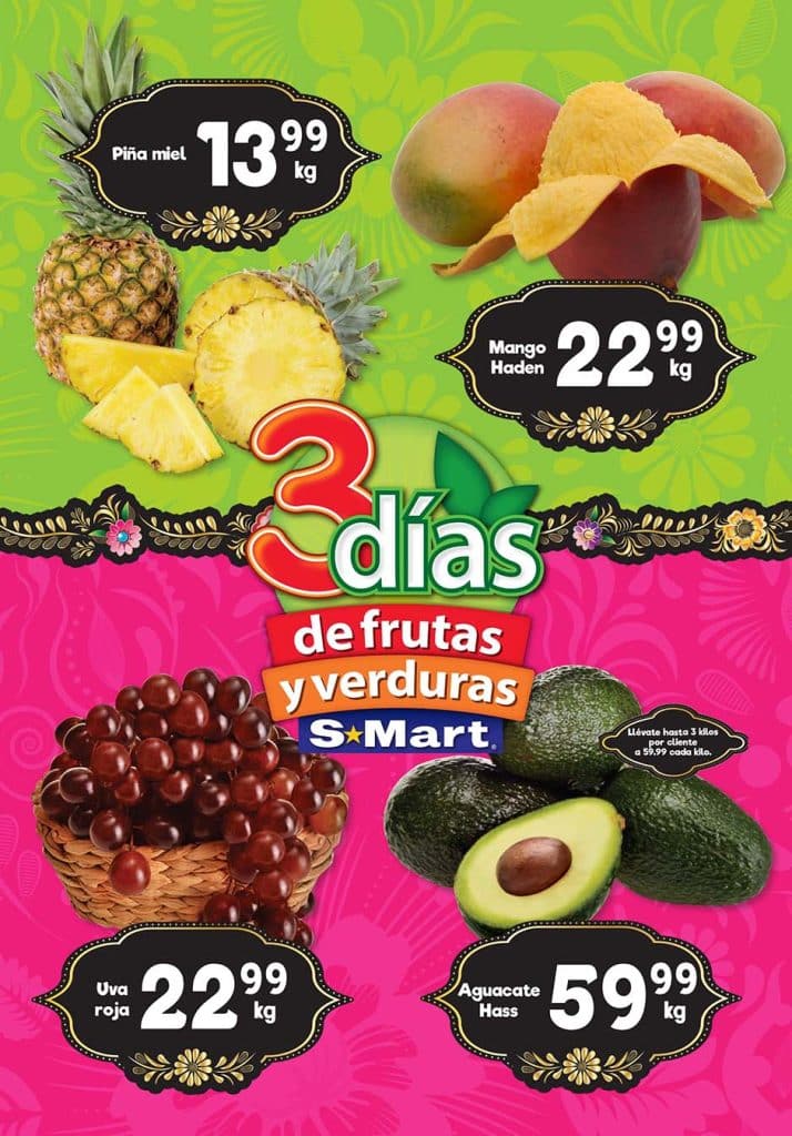 Ofertas S-Mart frutas y verduras 30 de agosto al 1 de septiembre 2022 1