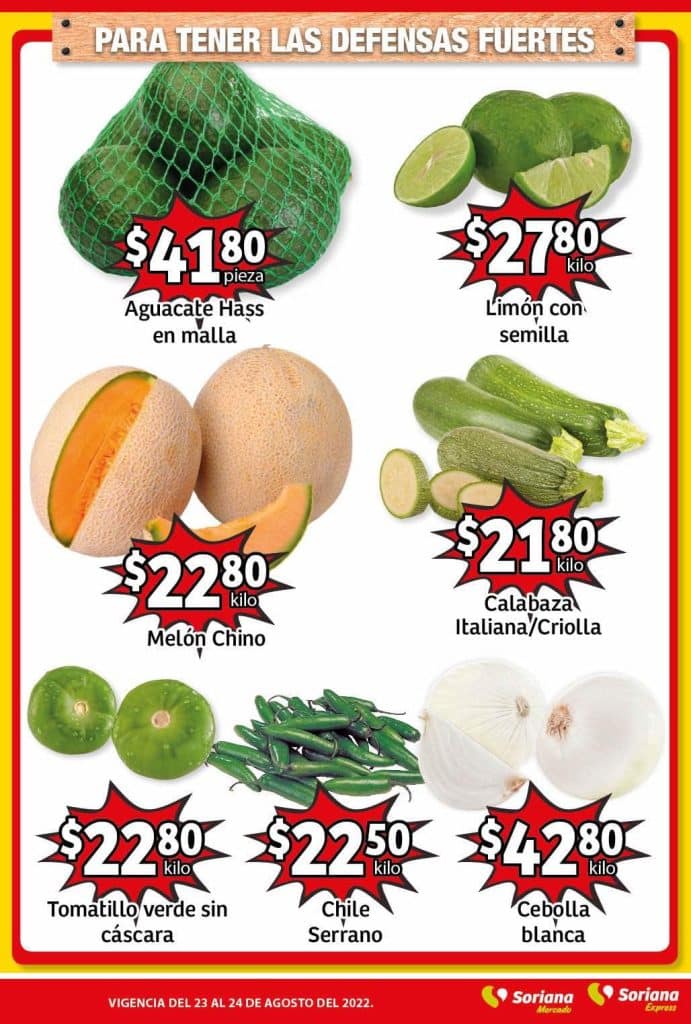 Ofertas Soriana Mercado frutas y verduras 23 y 24 de agosto 2022 7