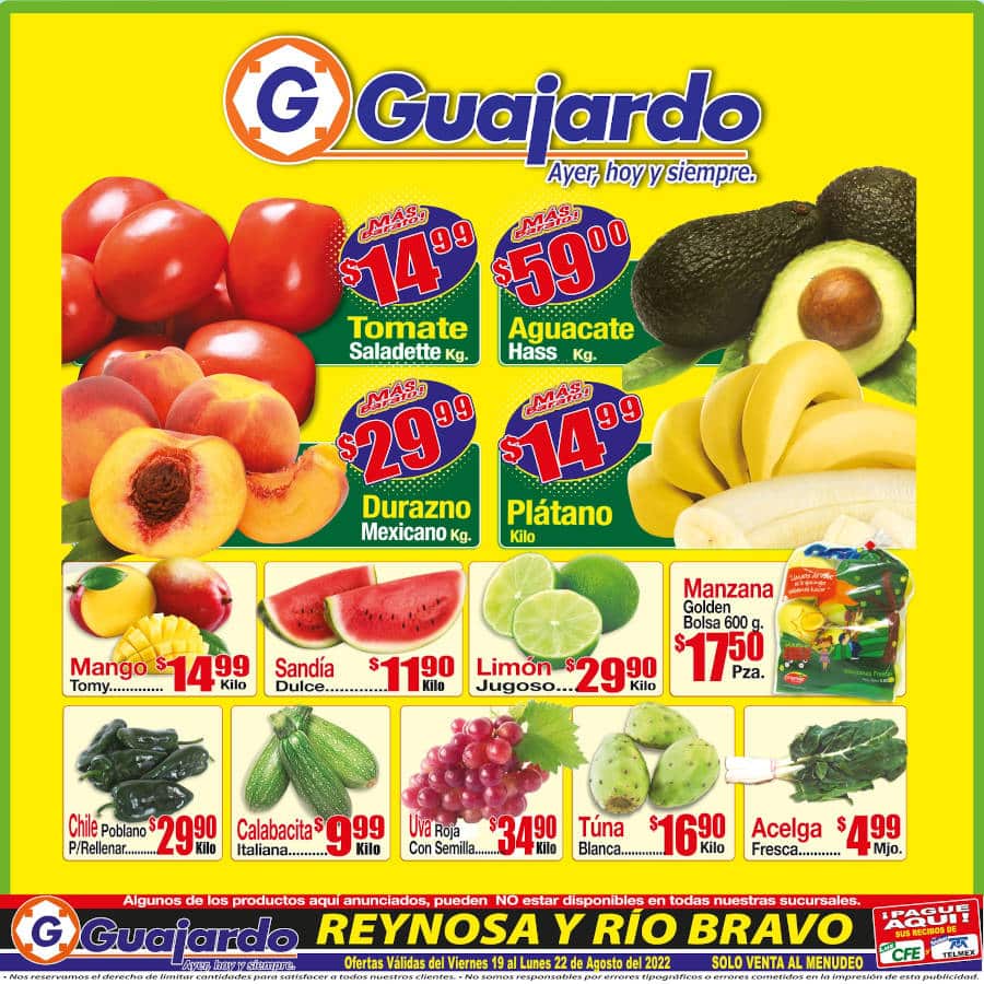 Ofertas Súper Guajardo frutas y verduras 23 y 24 de agosto 2022 1