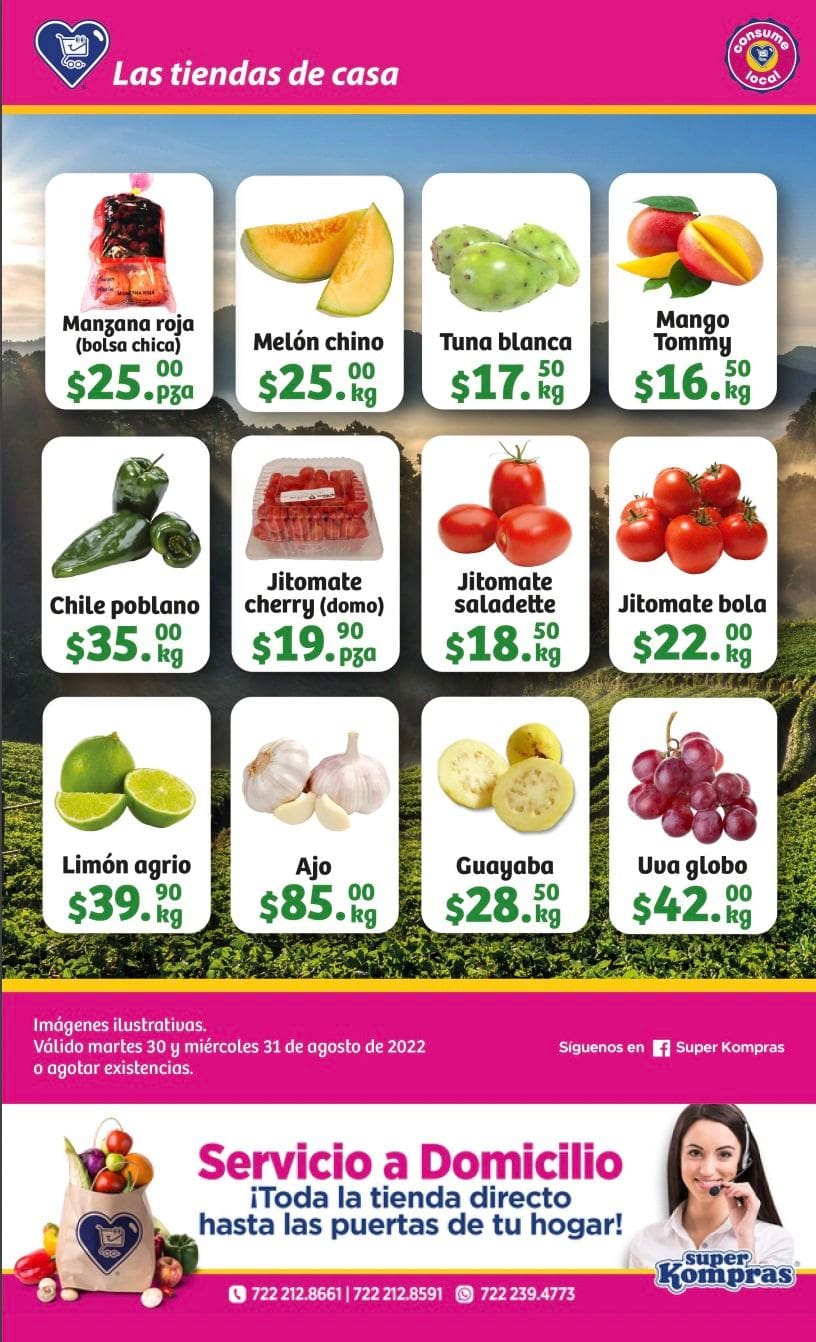 Ofertas Super Kompras frutas y verduras 30 y 31 de agosto 2022 2