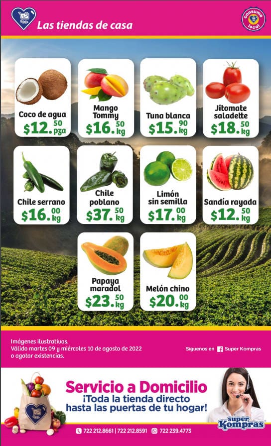 Ofertas Super Kompras frutas y verduras 9 y 10 de agosto 2022 3