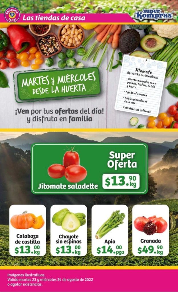 Ofertas Super Kompras frutas y verduras 23 y 24 de agosto 2022 1