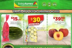 Ofertas Bodega Aurrerá frutas y verduras al 22 de septiembre 2022