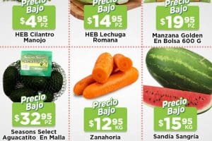 Ofertas HEB frutas y verduras del 13 al 19 de septiembre 2022