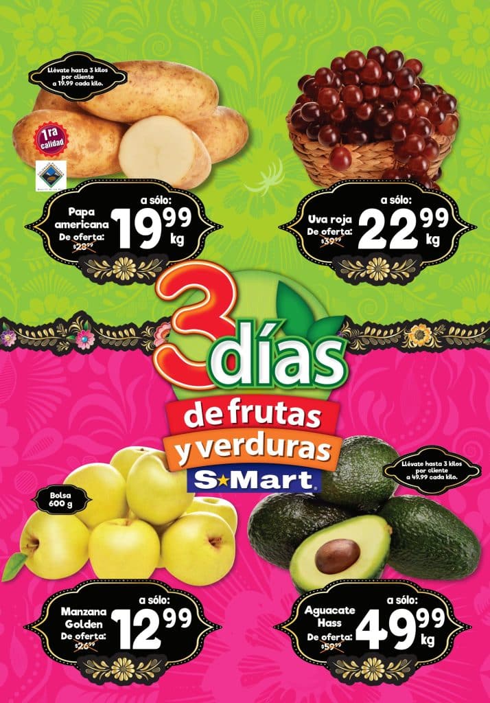 Ofertas S-Mart frutas y verduras del 6 al 8 de septiembre 2022 1