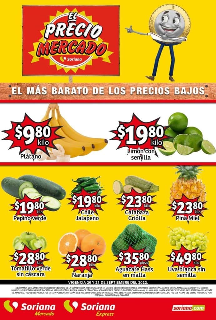 Frutas y Verduras Soriana Mercado 20 y 21 de septiembre 2022 11