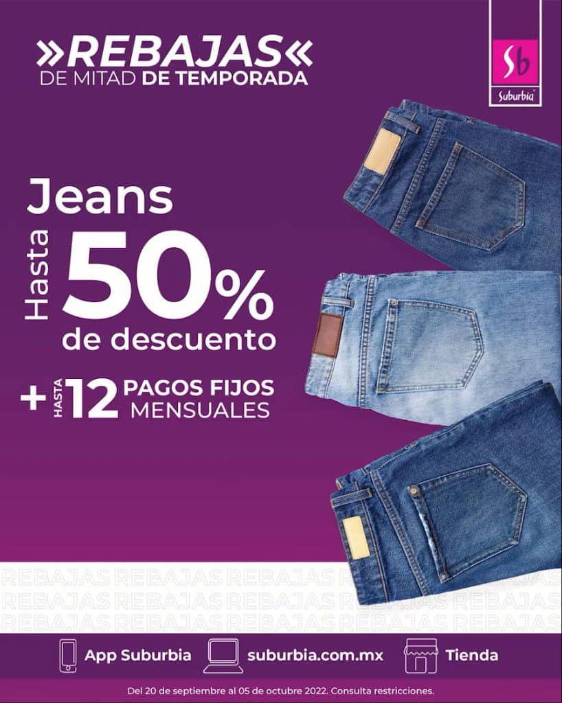 Suburbia Rebajas 2022: Hasta 50% de descuento en jeans y playeras 2