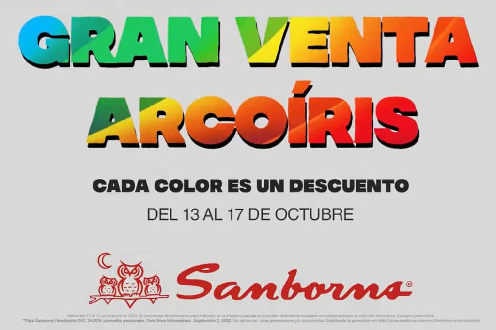 Venta Arcoíris Sanborns del 13 al 17 de octubre 2022 1
