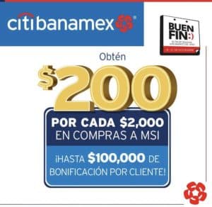 Citibanamex Buen Fin 2022: $200 por cada $2,000 en compras a MSI