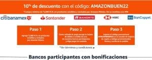 Amazon Buen Fin 2022: cupón 10% de descuento pagando con tarjetas bancarias