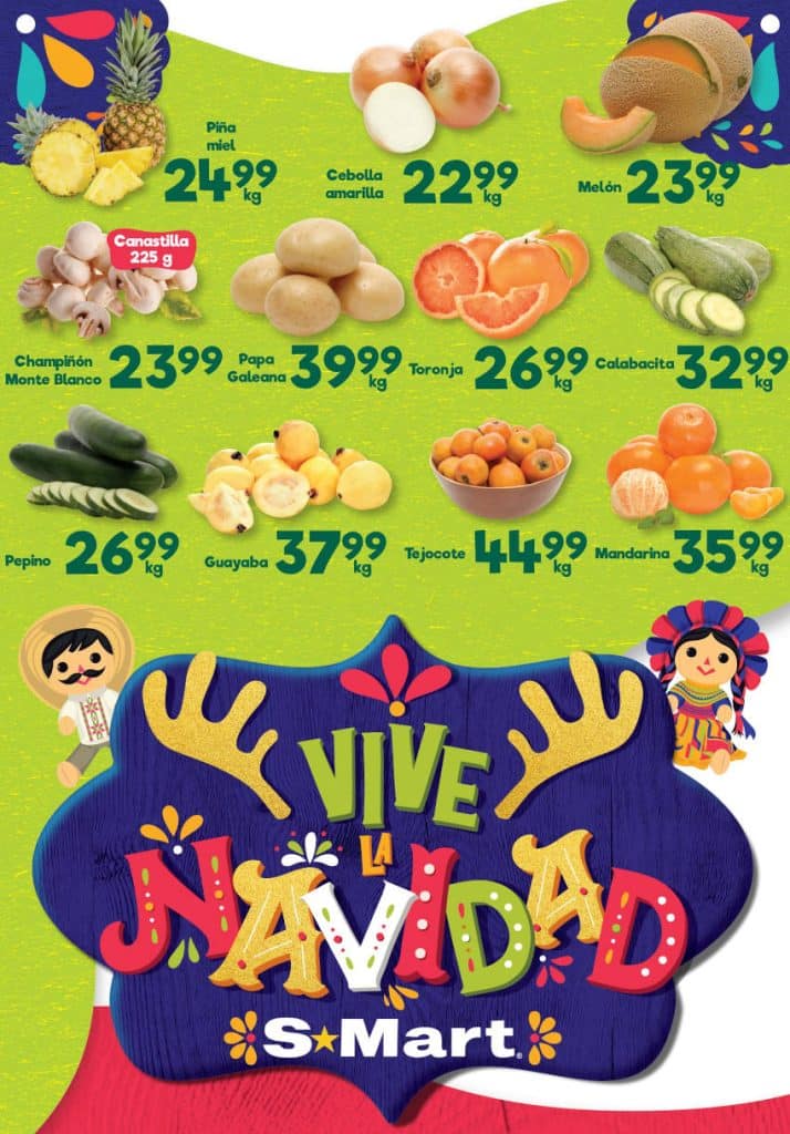 Ofertas S-Mart frutas y verduras del 22 al 24 de noviembre 2022 2