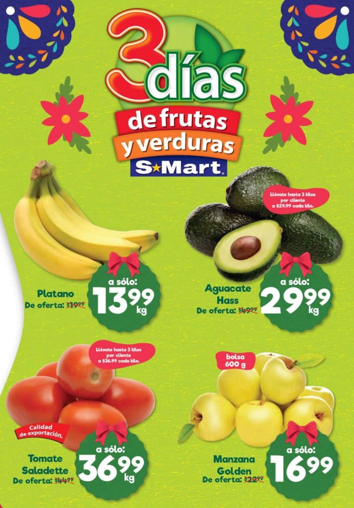 Ofertas S-Mart frutas y verduras del 8 al 10 de noviembre 2022 1