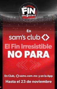 Cuponera Sams Club Buen Fin Irresistible 2022 del 18 al 23 de noviembre