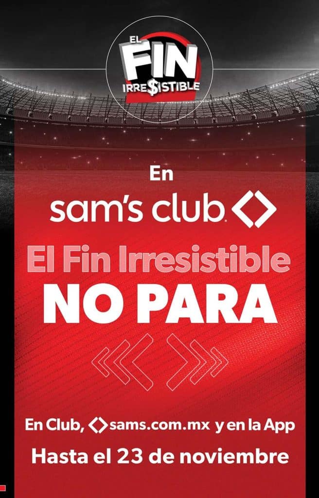 Cuponera Sams Club Buen Fin Irresistible 2022 del 18 al 23 de noviembre 1