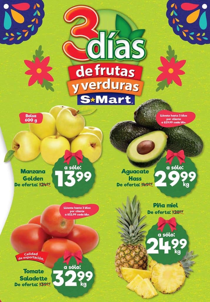 Ofertas S-Mart frutas y verduras del 15 al 17 de noviembre 2022 1