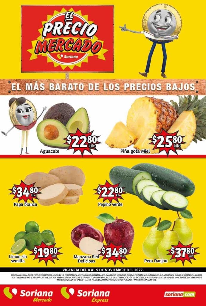 Frutas y Verduras Soriana Mercado 8 y 9 de noviembre 2022 1