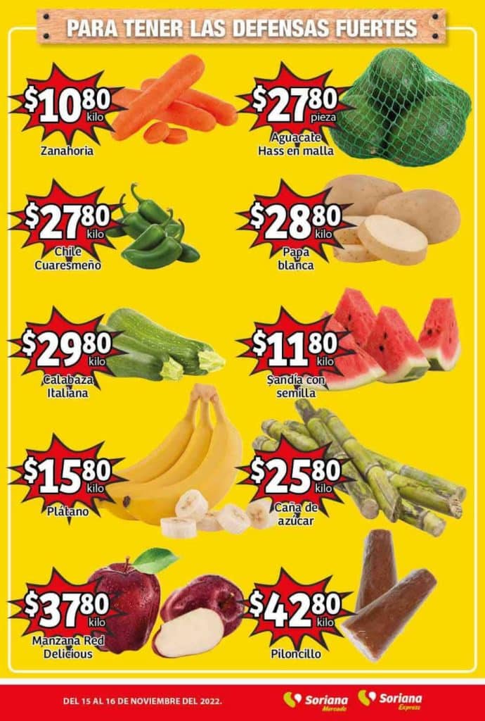 Frutas y Verduras Soriana Mercado 15 y 16 de noviembre 2022 2