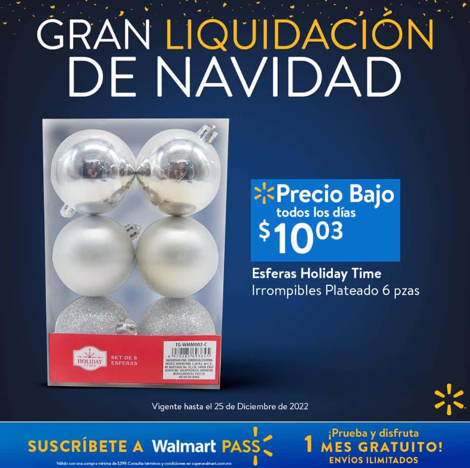 Liquidación Walmart Navidad 2022: Esferas navideñas a $10.03 1