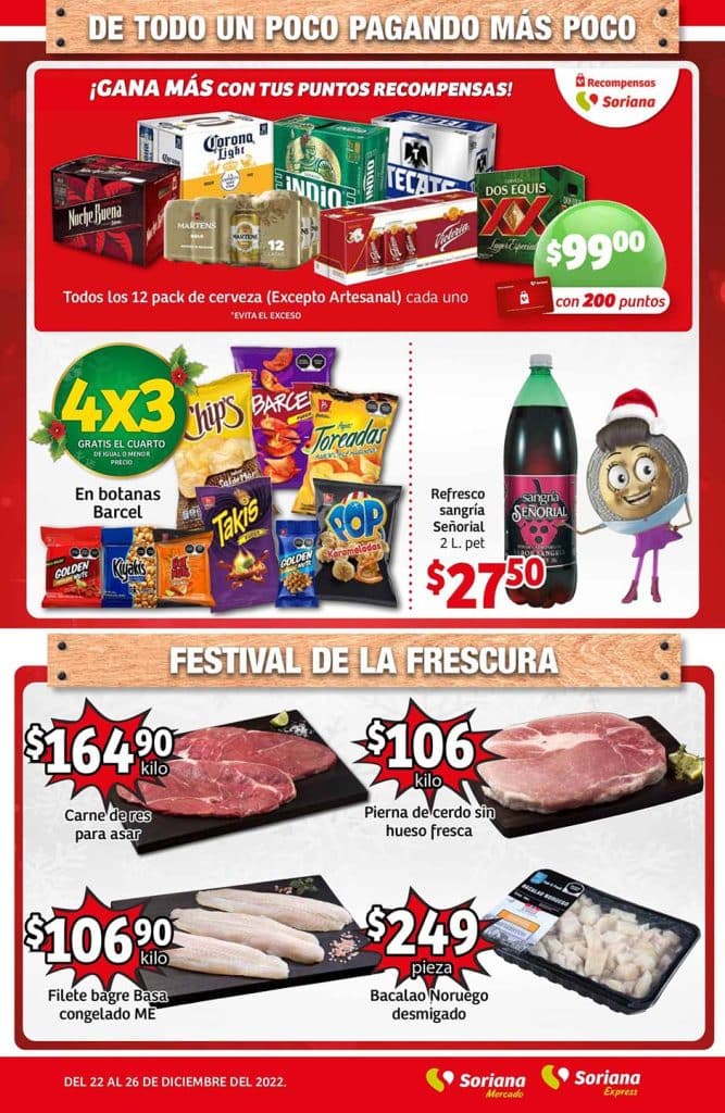 Ofertas Soriana Mercado fin de semana 22 al 26 de diciembre 2022 2