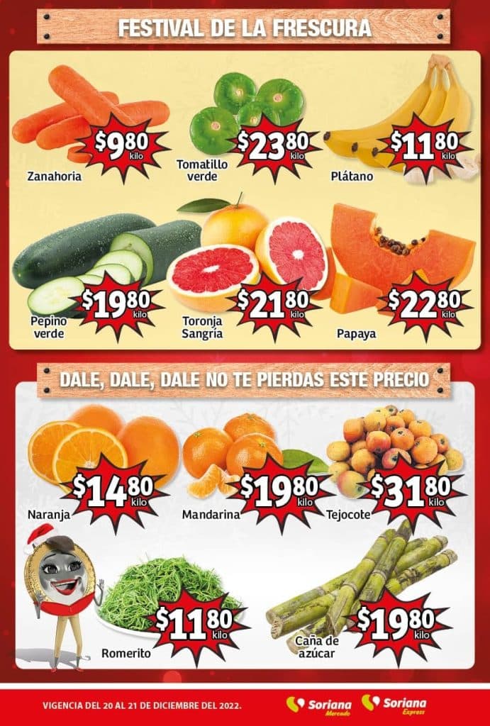 Frutas y Verduras Soriana Mercado 20 y 21 de diciembre 2022 1