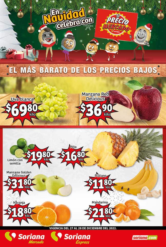 Frutas y Verduras Soriana Mercado 27 y 28 de diciembre 2022 1
