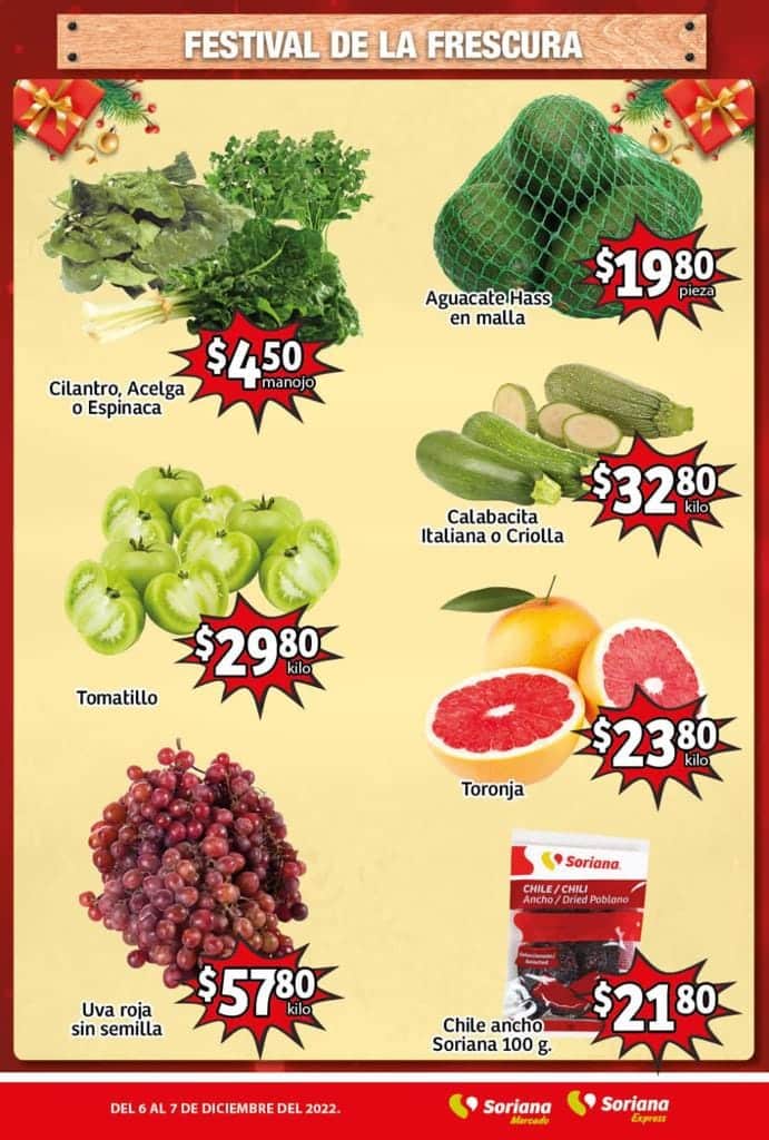 Frutas y Verduras Soriana Mercado 6 y 7 de diciembre 2022 2
