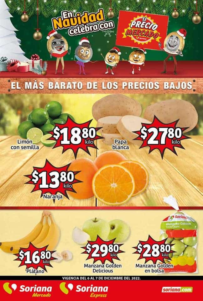 Frutas y Verduras Soriana Mercado 6 y 7 de diciembre 2022 1