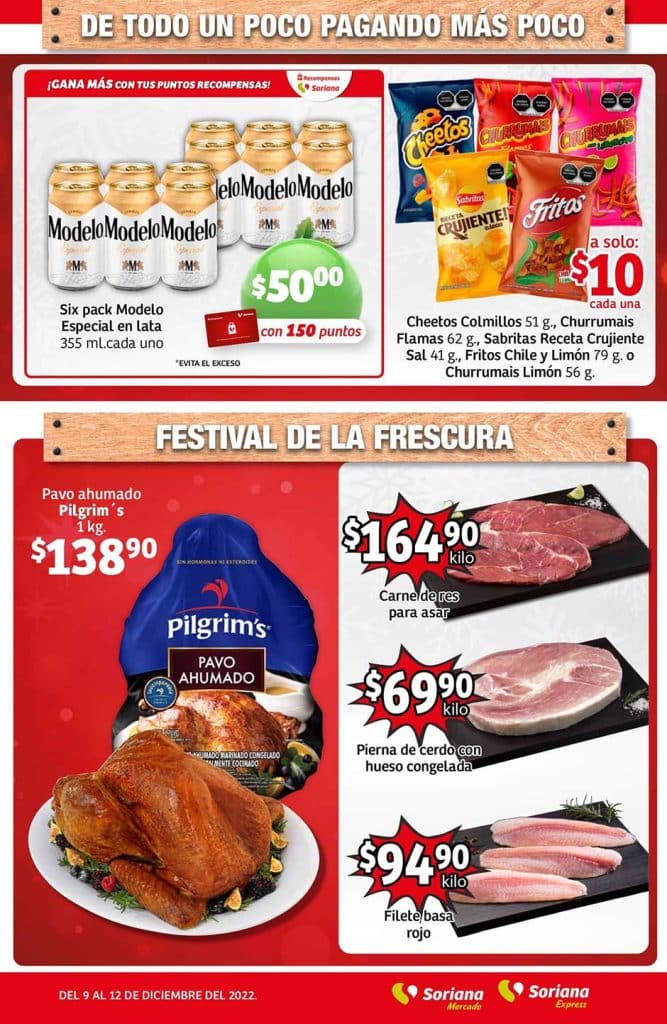 Ofertas Soriana Mercado fin de semana 9 al 12 de diciembre 2022 2